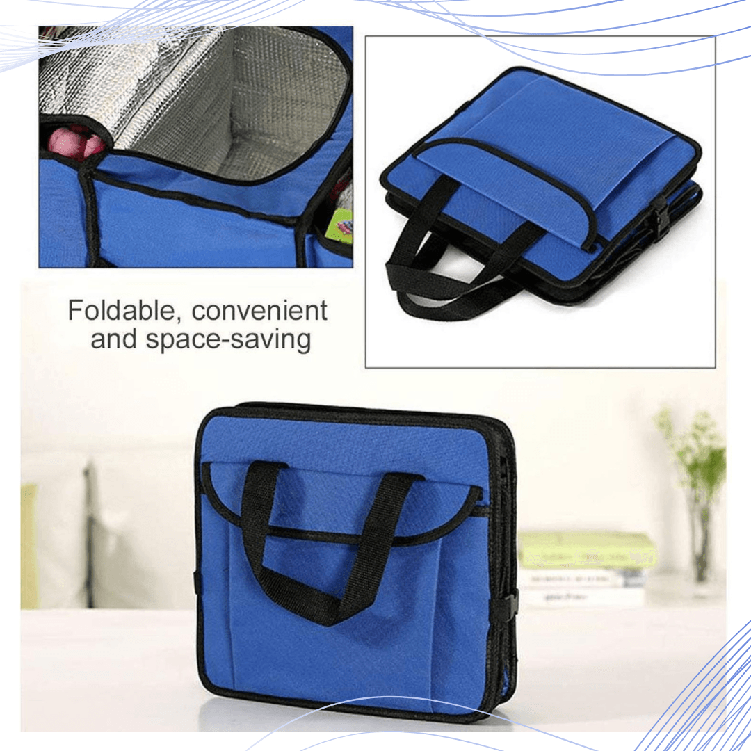 Car Boot Organiser - Heavy Duty Collapsible Foldable Tidy Pocket Storage Car Accessories - Tophatter Daily Deals