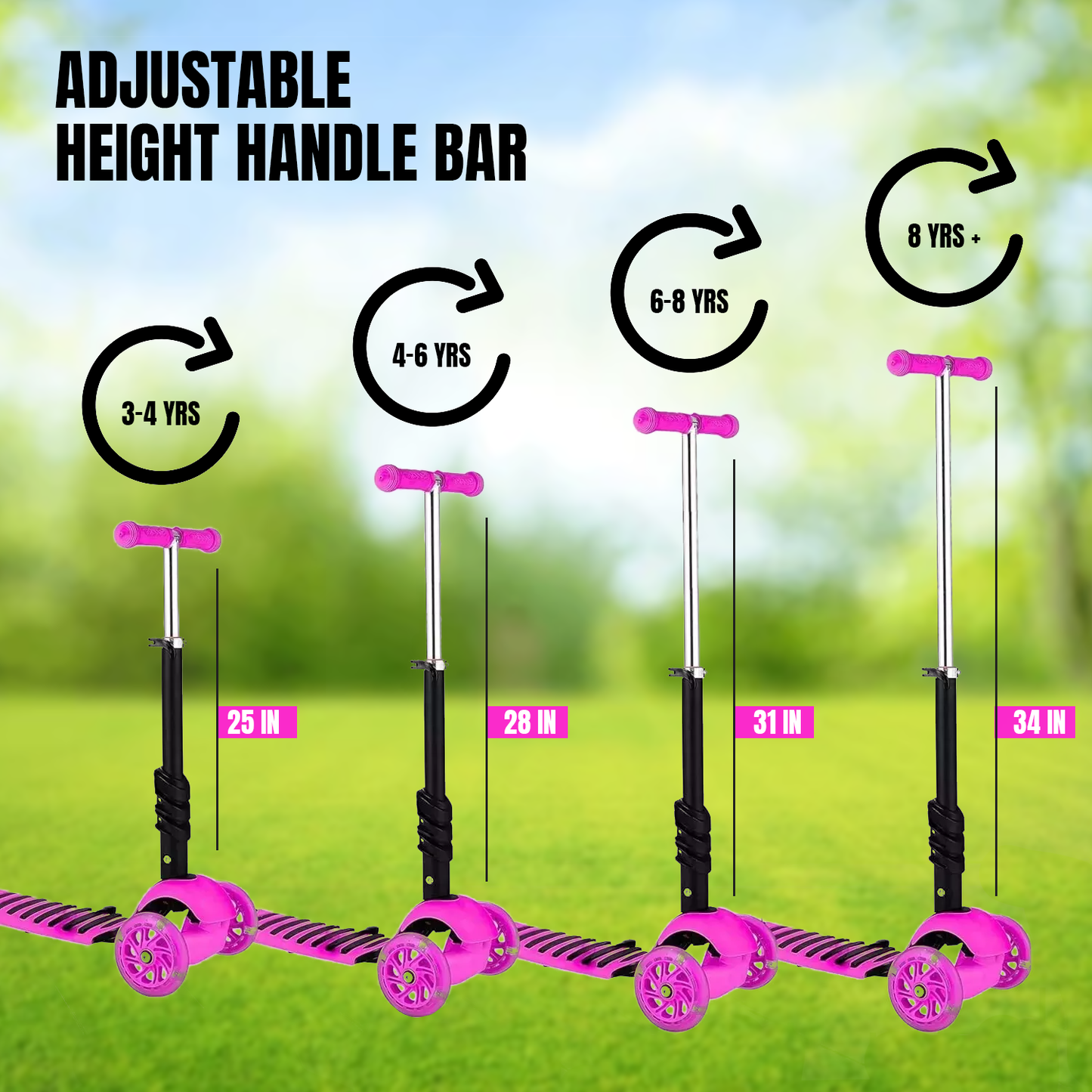 Kids Scooter 3 Wheel – 3 in 1 Height Adjustable Toddler Scooter with Removeable Seat for Boys & Girls Sports Toys - Tophatter Daily Deals