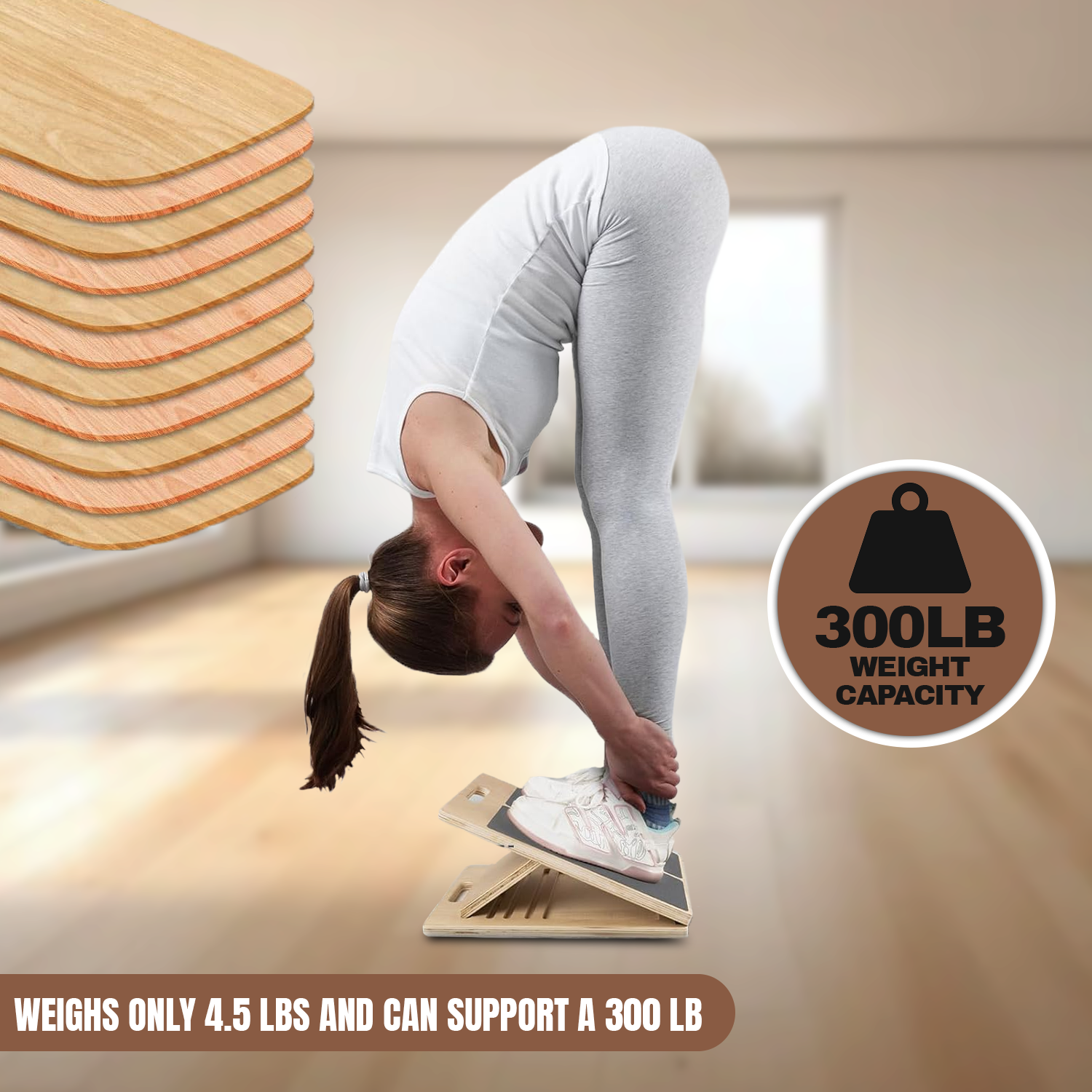 Slant Board for Exercise- Folded Calf Stretcher Squat Wedge Portable Board Exercise & Fitness - Tophatter Daily Deals