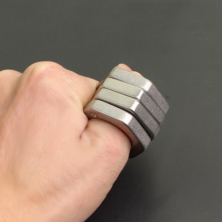 2026 New Hexagon Stone Wash Stainless Steel Folding Knucks Brass Knuckles - Tophatter Daily Deals
