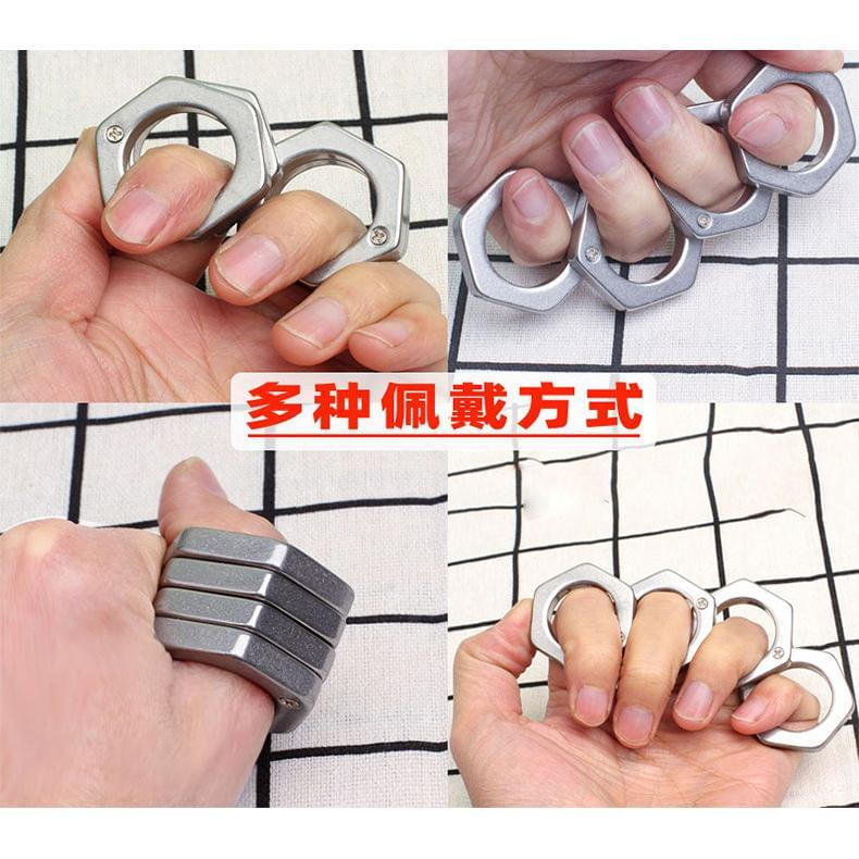 2026 New Hexagon Stone Wash Stainless Steel Folding Knucks Brass Knuckles - Tophatter Daily Deals