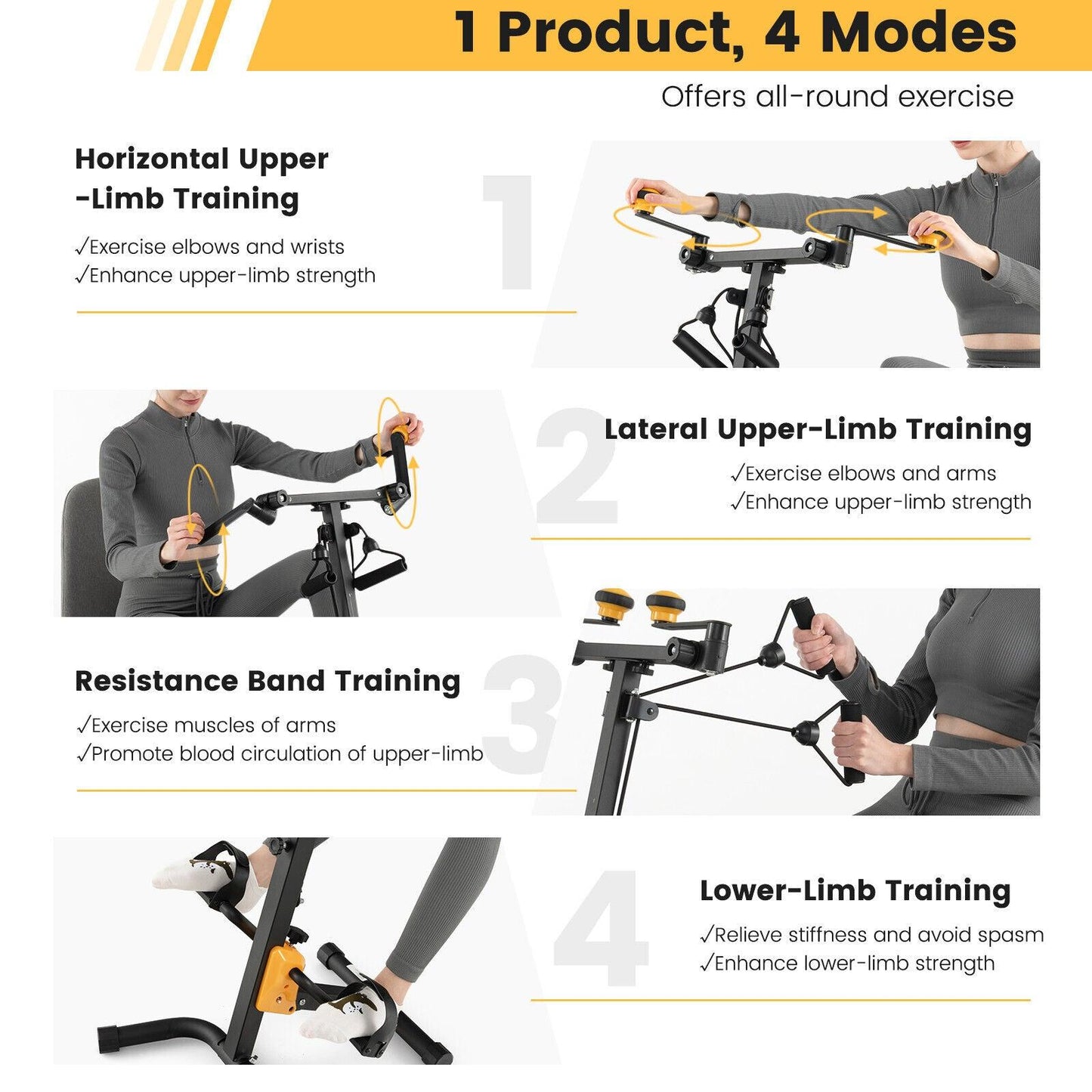 Best Exercise Bike at Home - Pedal Exercise Bike Hand Arm Leg & Knee Fitness Machine Exercise & Fitness - Tophatter Daily Deals