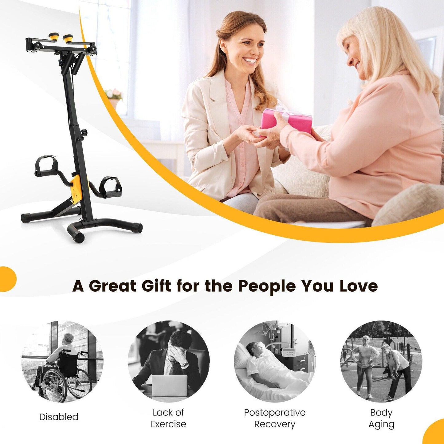 Best Exercise Bike at Home - Pedal Exercise Bike Hand Arm Leg & Knee Fitness Machine Exercise & Fitness - Tophatter Daily Deals