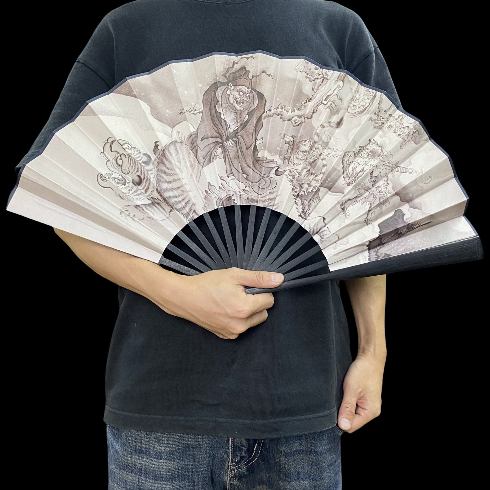 Black Myth Zhong Kui's Ghost Catching Folding Fan Folding Fan - Tophatter Daily Deals