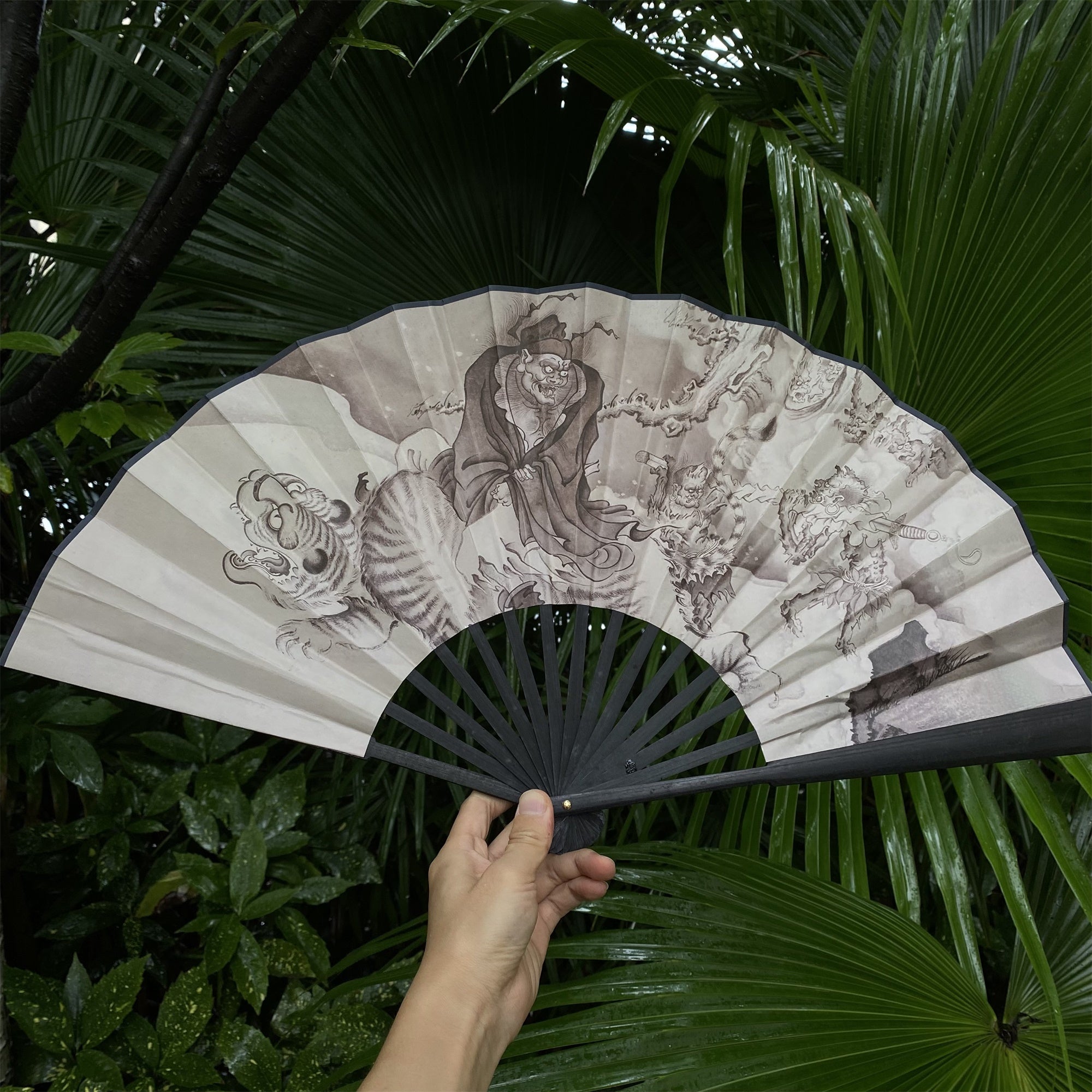 Black Myth Zhong Kui's Ghost Catching Folding Fan - Tophatter Daily Deals