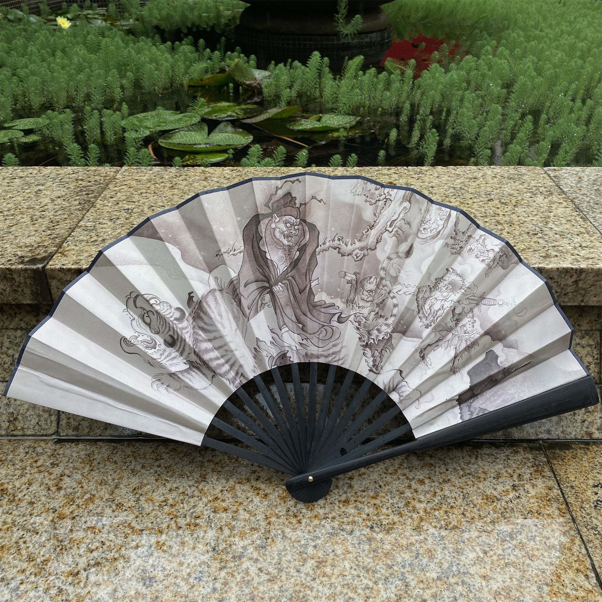 Black Myth Zhong Kui's Ghost Catching Folding Fan - Tophatter Daily Deals