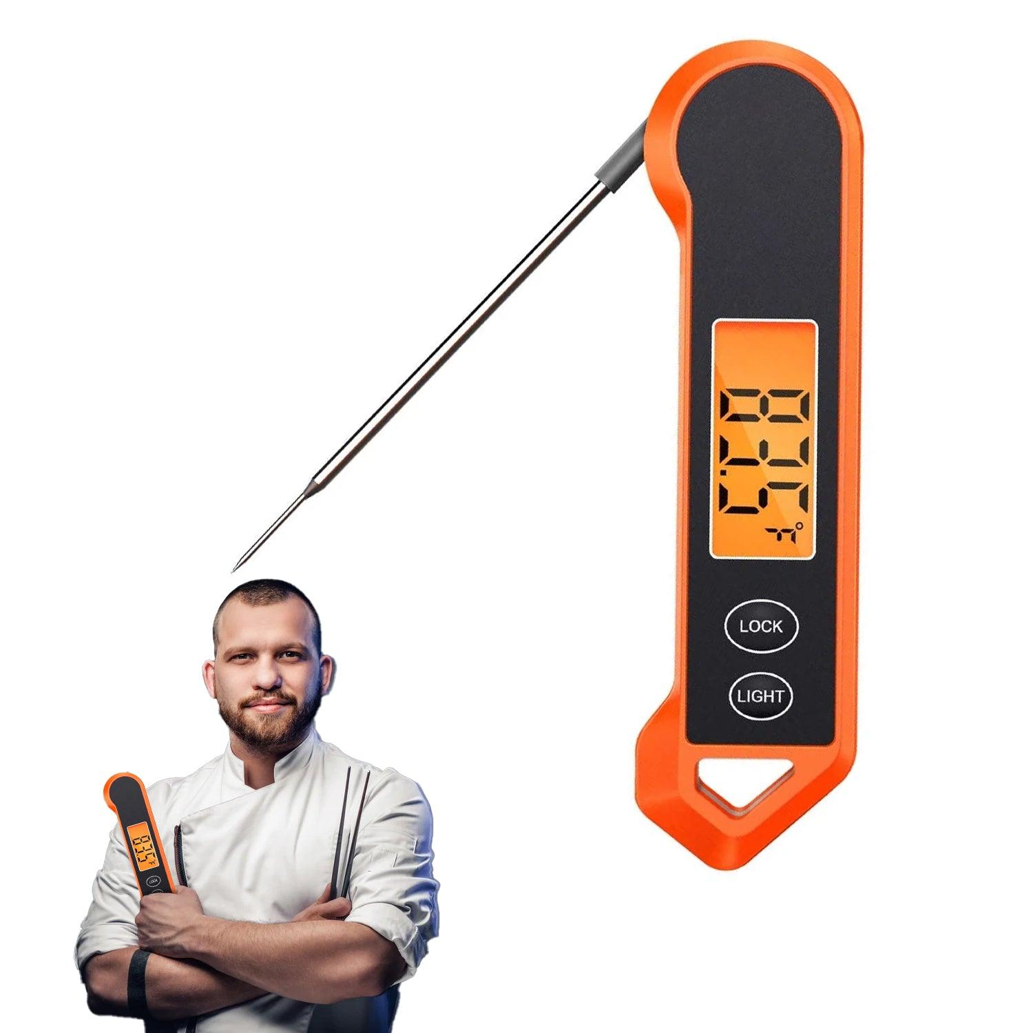 Food Cooking Thermometer - Digital Meat Thermometer for Cooking with Ambidextrous Backlit, Waterproof Meat Thermometer Probe for Kitchen Food Temperature BBQ Grill Smoker Oil Fry Candy Instant Read Thermometer Tools - Tophatter Daily Deals