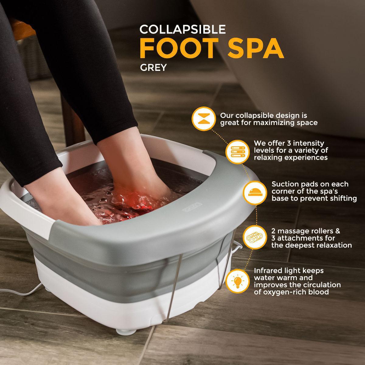 Foot Spa Massager - Foot Spa Pedicure Wet Bath Bubble Massage Bucket Feet Therapy Soothing Folding Health & Beauty - Tophatter Daily Deals