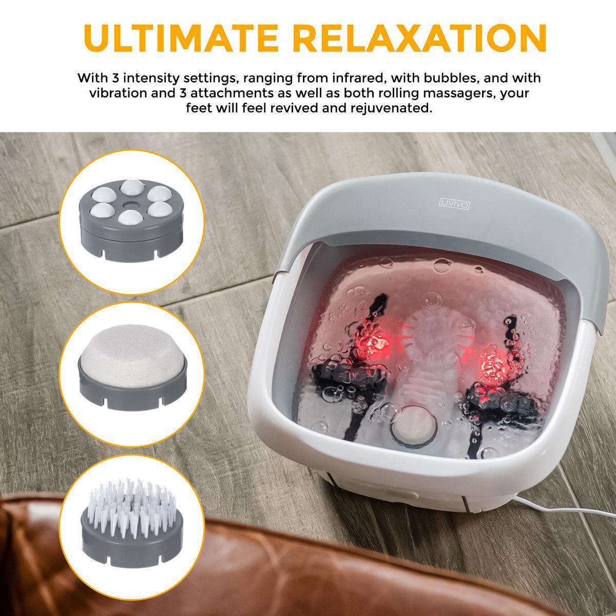 Foot Spa Massager - Foot Spa Pedicure Wet Bath Bubble Massage Bucket Feet Therapy Soothing Folding Health & Beauty - Tophatter Daily Deals