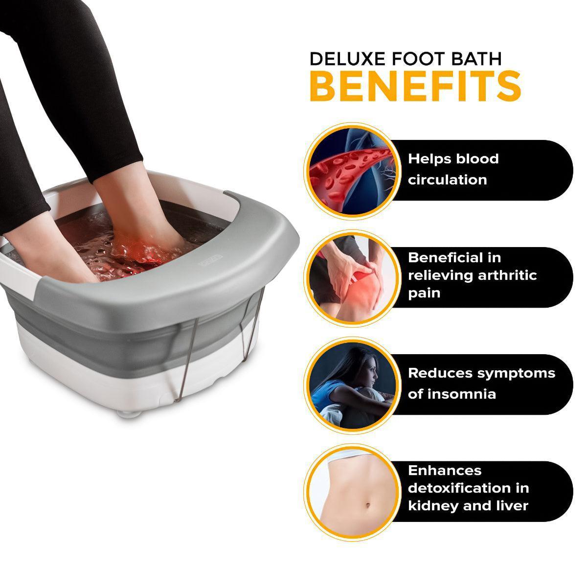 Foot Spa Massager - Foot Spa Pedicure Wet Bath Bubble Massage Bucket Feet Therapy Soothing Folding Health & Beauty - Tophatter Daily Deals