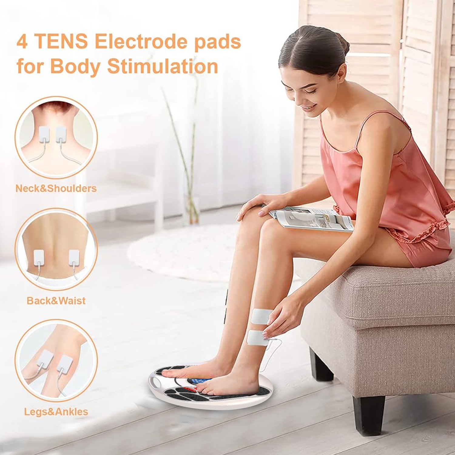 Circulation Foot Massager – EMS & TENS Electric Foot Stimulator for Pain Relief & Blood Flow Foot Massagers - Tophatter Daily Deals