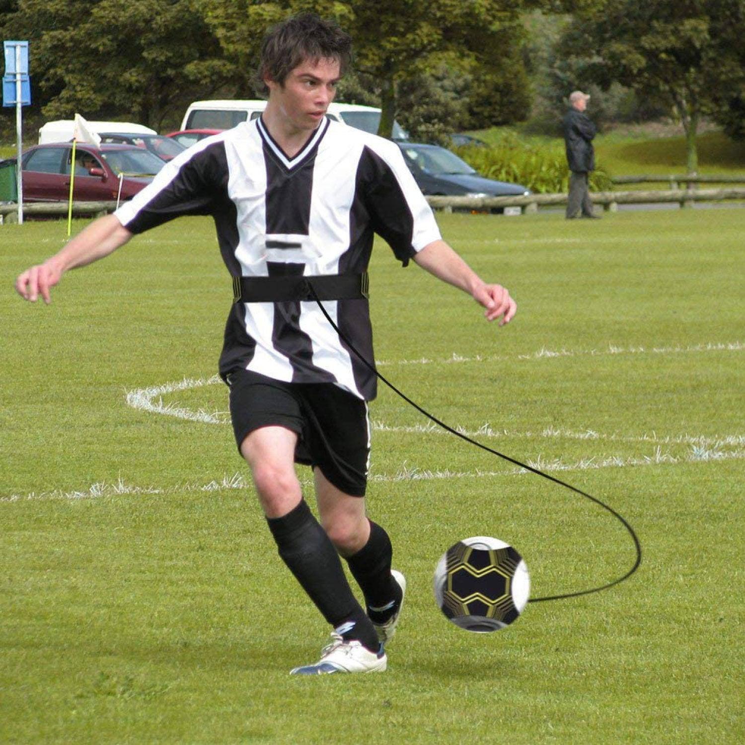 Football Training Belt - Soccer Kick Trainer Rubber Band Football Elastic Band Aid Equipment Waist Belt Soccer - Tophatter Daily Deals