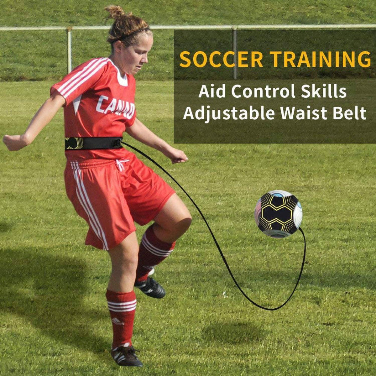 Football Training Belt - Soccer Kick Trainer Rubber Band Football Elastic Band Aid Equipment Waist Belt Soccer - Tophatter Daily Deals