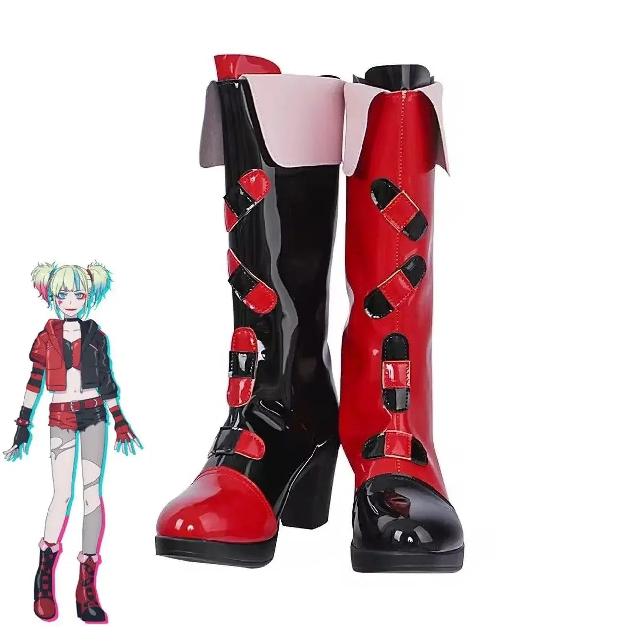 For Harley Quinn Cosplay Shoes Anime Chinese Style Halloween for Women Game Role playing props - Tophatter Daily Deals