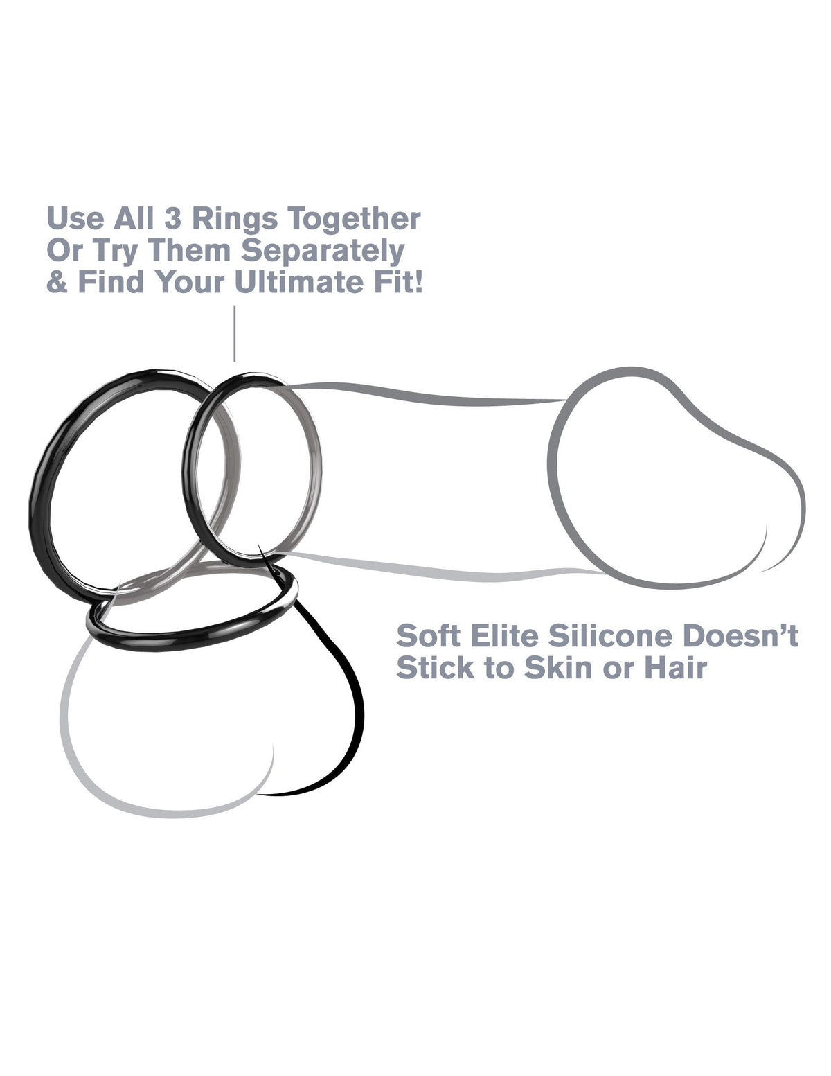 Fantasy C-Ringz Silicone Stamina Set (Black) – Silicone Ring Set > Cock Ring > Sets - Tophatter Daily Deals