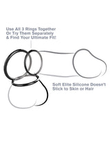 Fantasy C-Ringz Silicone Stamina Set (Black) – Silicone Ring Set > Cock Ring > Sets - Tophatter Daily Deals