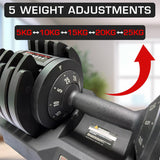 Adjustable Dumbbells Pair - 12KG x 2 24KG Weights Set Dumbells Dumbbeells - Tophatter Daily Deals