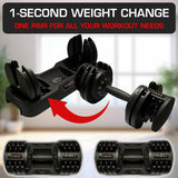 Adjustable Dumbbells Pair - 12KG x 2 24KG Weights Set Dumbells Dumbbeells - Tophatter Daily Deals