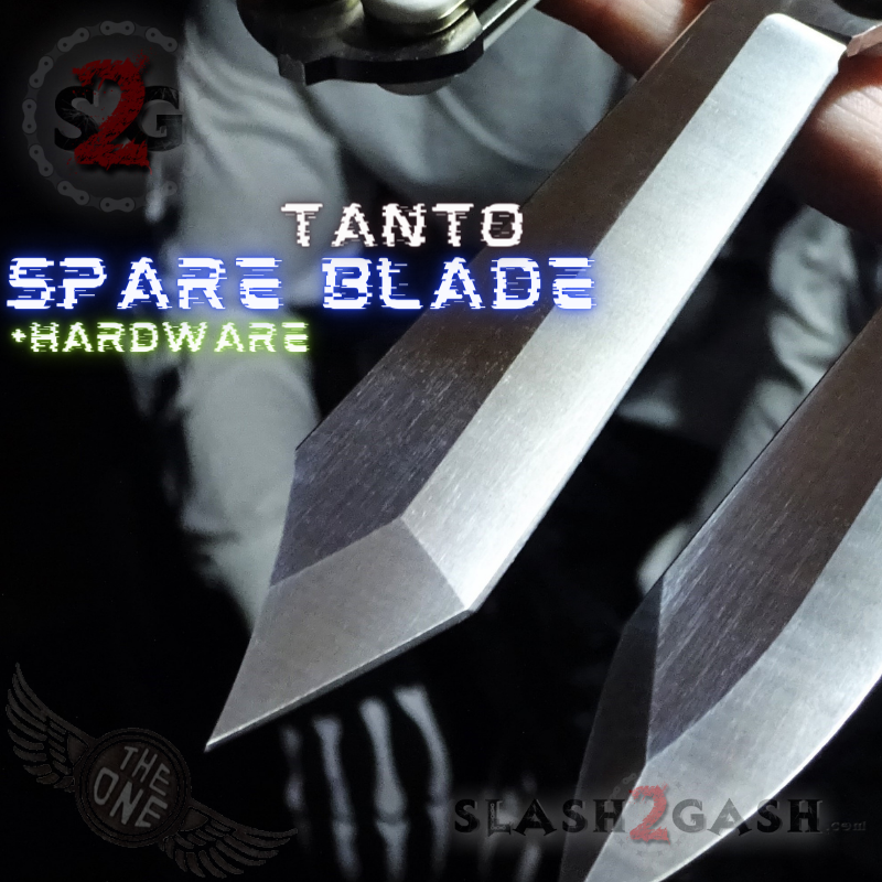 FrankenREP Butterfly Knife TITANIUM Balisong (clone) Replicant - V1 Spare Tanto Blade (theONE) + Additional Hardware Knife-Balisong - Tophatter Daily Deals