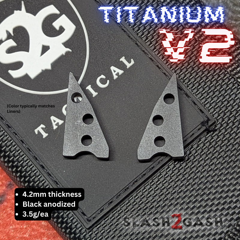 S2G FrankenREP V2 Balisong BUILD-A-KNIFE - (part 3 of 5) spacers Standard TI spacers (2 pcs, typically matched with liners) - Black Knife-Balisong - Tophatter Daily Deals