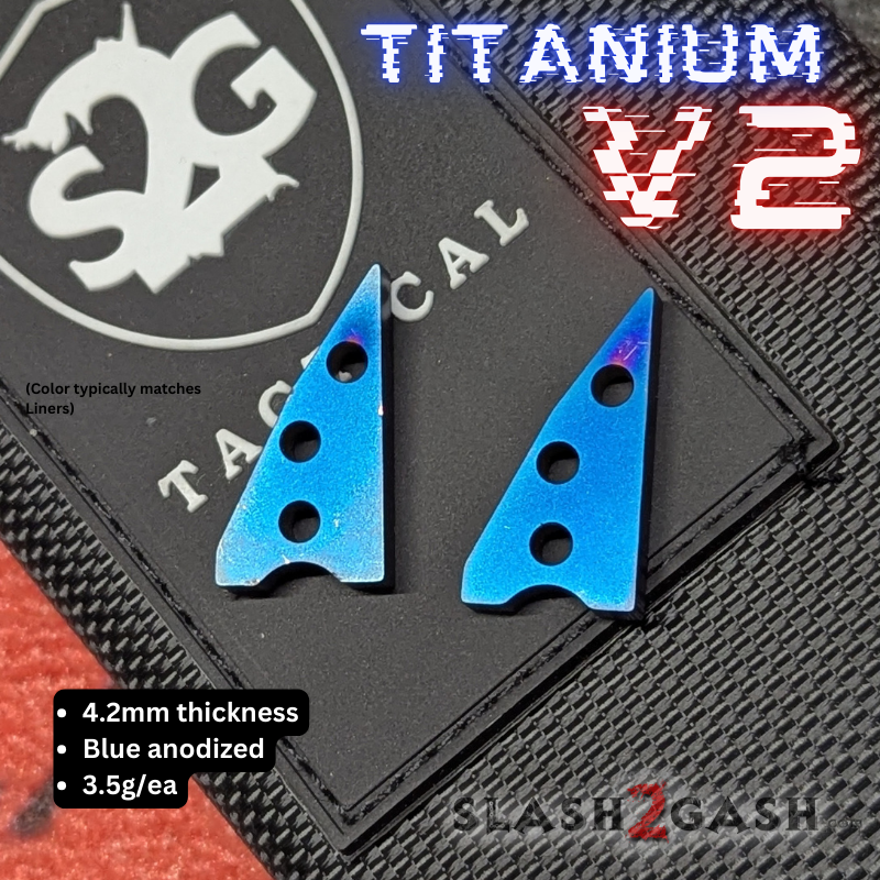 S2G FrankenREP V2 Balisong BUILD-A-KNIFE - (part 3 of 5) spacers Standard TI spacers (2 pcs, typically matched with liners) - Blue Knife-Balisong - Tophatter Daily Deals