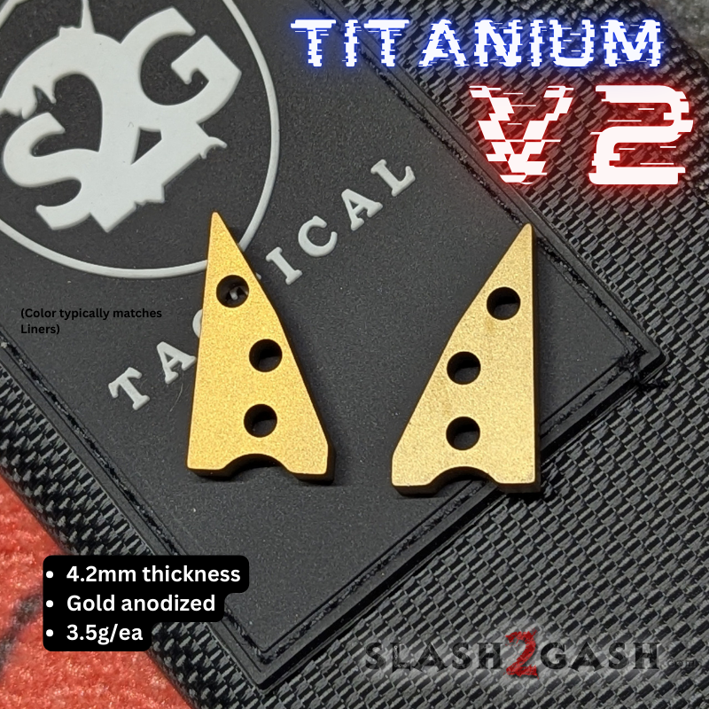 S2G FrankenREP V2 Balisong BUILD-A-KNIFE - (part 3 of 5) spacers Standard TI spacers (2 pcs, typically matched with liners) - Gold Knife-Balisong - Tophatter Daily Deals