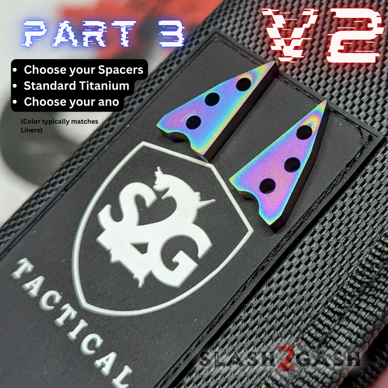 S2G FrankenREP V2 Balisong BUILD-A-KNIFE - (part 3 of 5) spacers Standard TI spacers (2 pcs, typically matched with liners) - Rainbow Fade Knife-Balisong - Tophatter Daily Deals