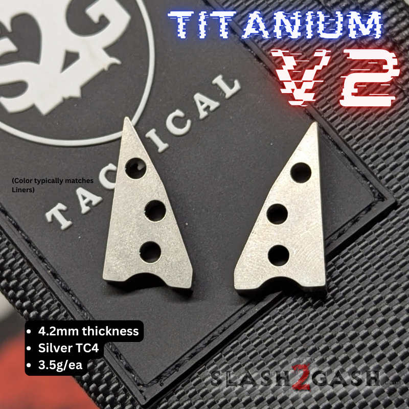 S2G FrankenREP V2 Balisong BUILD-A-KNIFE - (part 3 of 5) spacers Standard TI spacers (2 pcs, typically matched with liners) - Silver Knife-Balisong - Tophatter Daily Deals