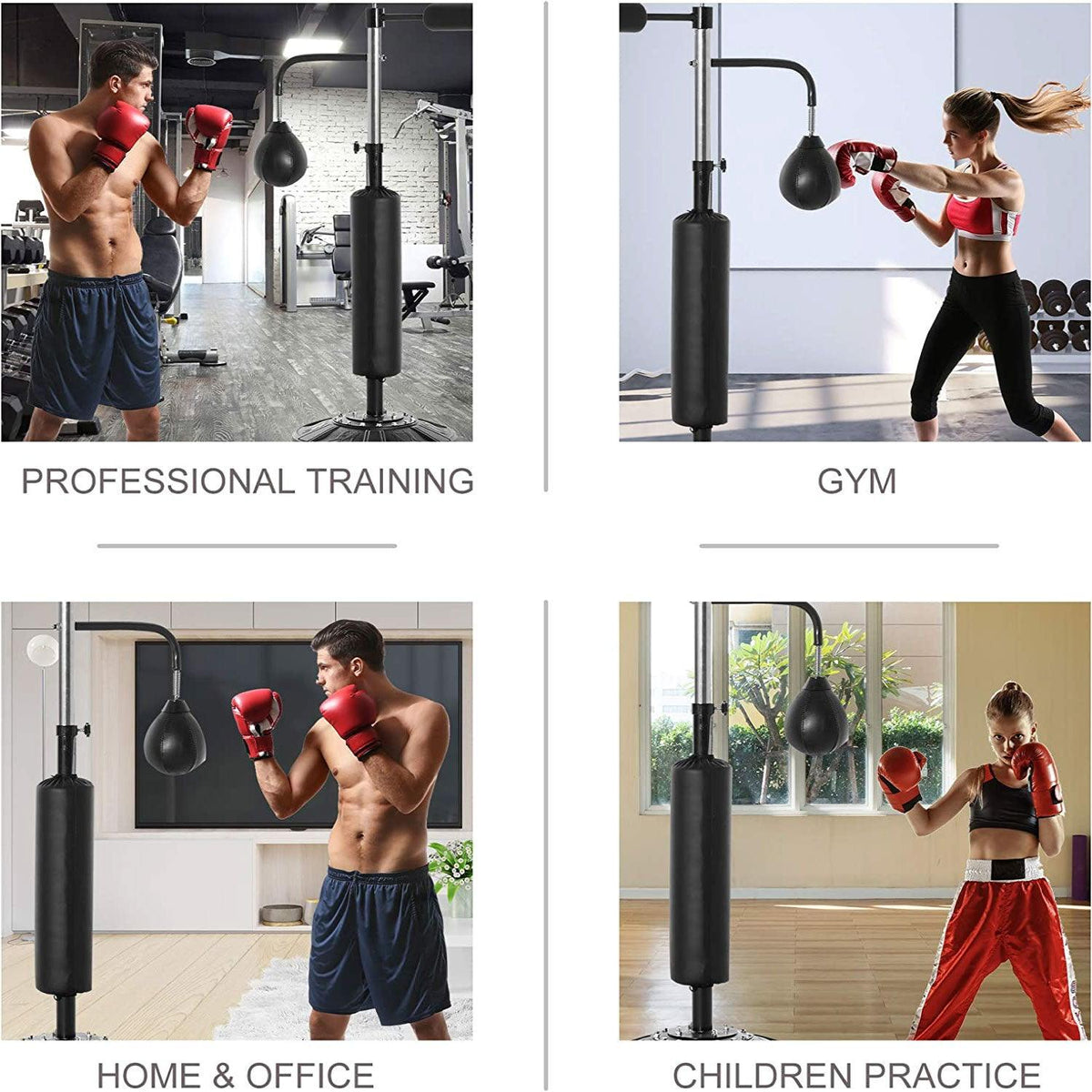 Punch Bag and Stand - 3-in-1 Freestanding Boxing Punching Bag Stand with 2 Speed Balls 360° Relax Bar PU-Wrapped Bag & Waterable Base Sports & Outdoor - Tophatter Daily Deals
