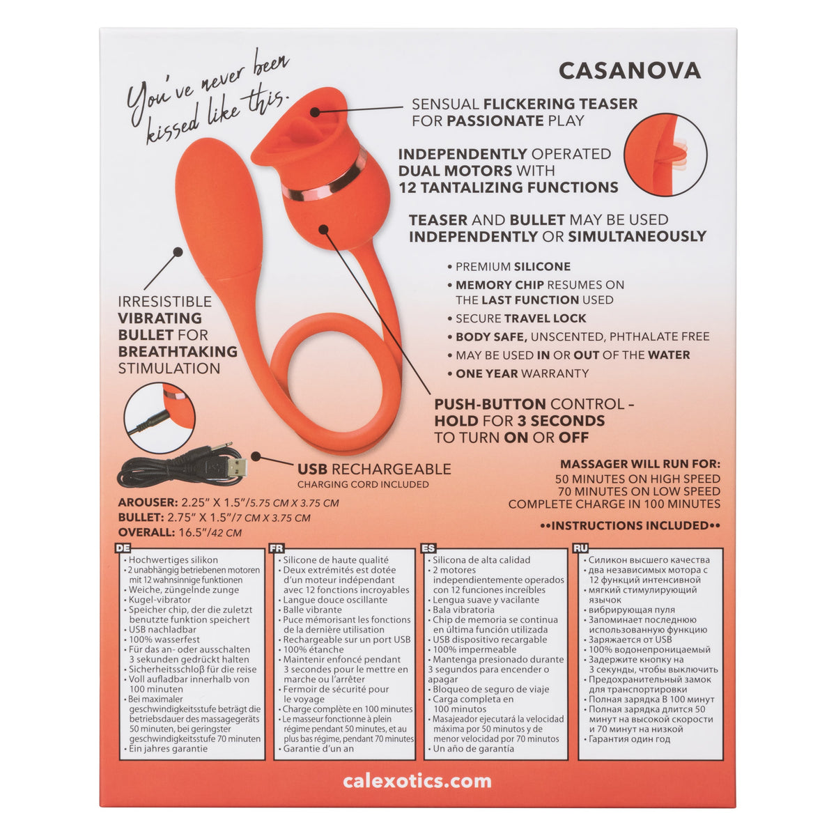Casanova French Kiss – Dual Motor Vibrating Bullet Teaser Vibrator > Vibrators > Finger Vibrators - Tophatter Daily Deals