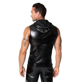 Frenzy Sleeveless Wetlook Hoodie for Men Enhancing Appeal > Clothes > Mens Apparel - Tophatter Daily Deals