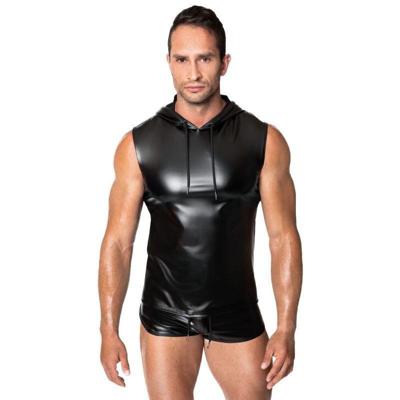 Frenzy Sleeveless Wetlook Hoodie for Men Enhancing Appeal > Clothes > Mens Apparel - Tophatter Daily Deals