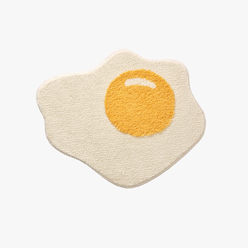 Fried Egg Plush Rug Plush Rug - Tophatter Daily Deals