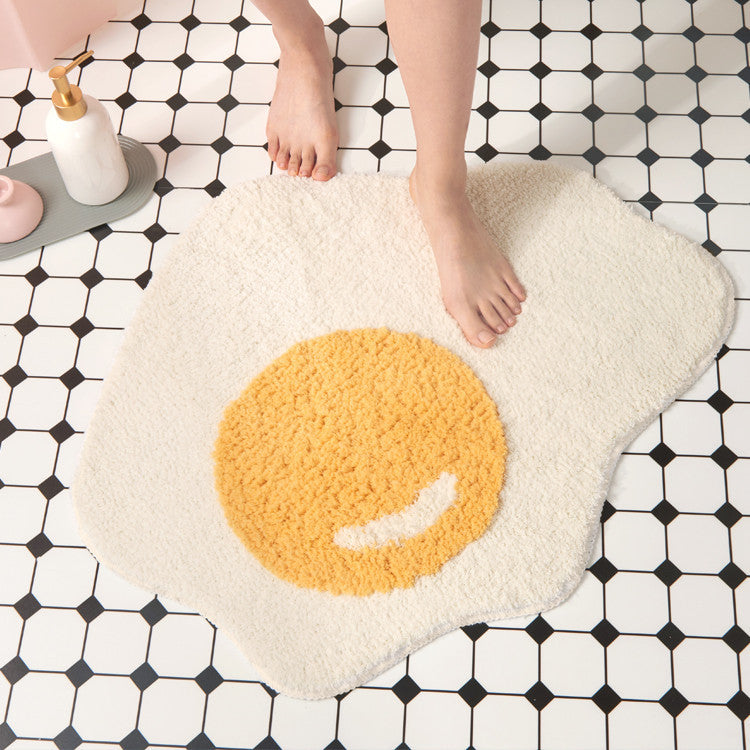 Fried Egg Plush Rug Plush Rug - Tophatter Daily Deals