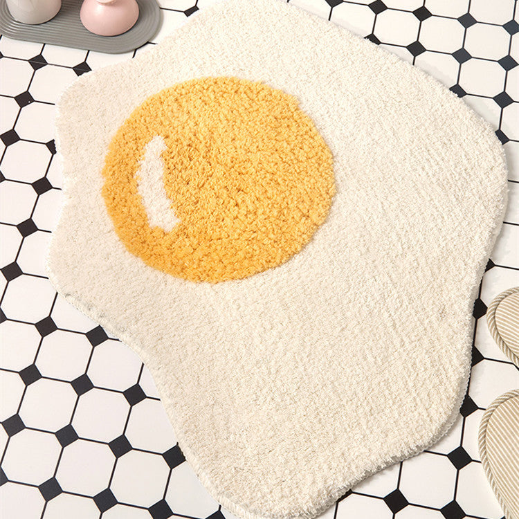 Fried Egg Plush Rug Plush Rug - Tophatter Daily Deals