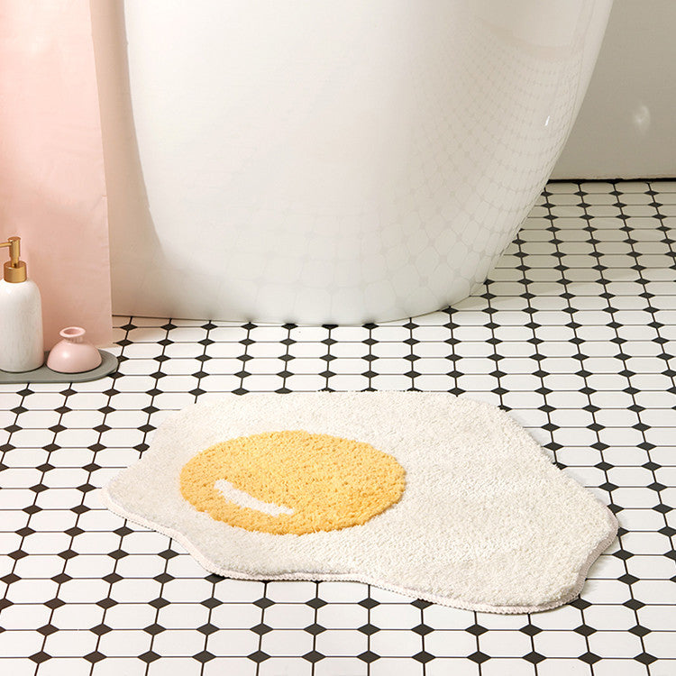 Fried Egg Plush Rug Plush Rug - Tophatter Daily Deals