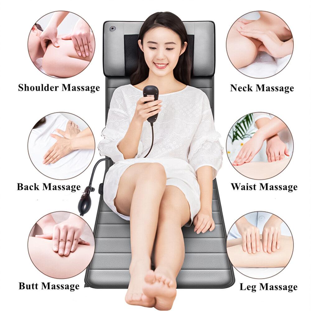 Full Body Massage Mats - 30 Heads Full Body Electric Massage Mattress Mat Heated Massager Cushion Pad Exercise & Fitness Equipment Manuals - Tophatter Daily Deals