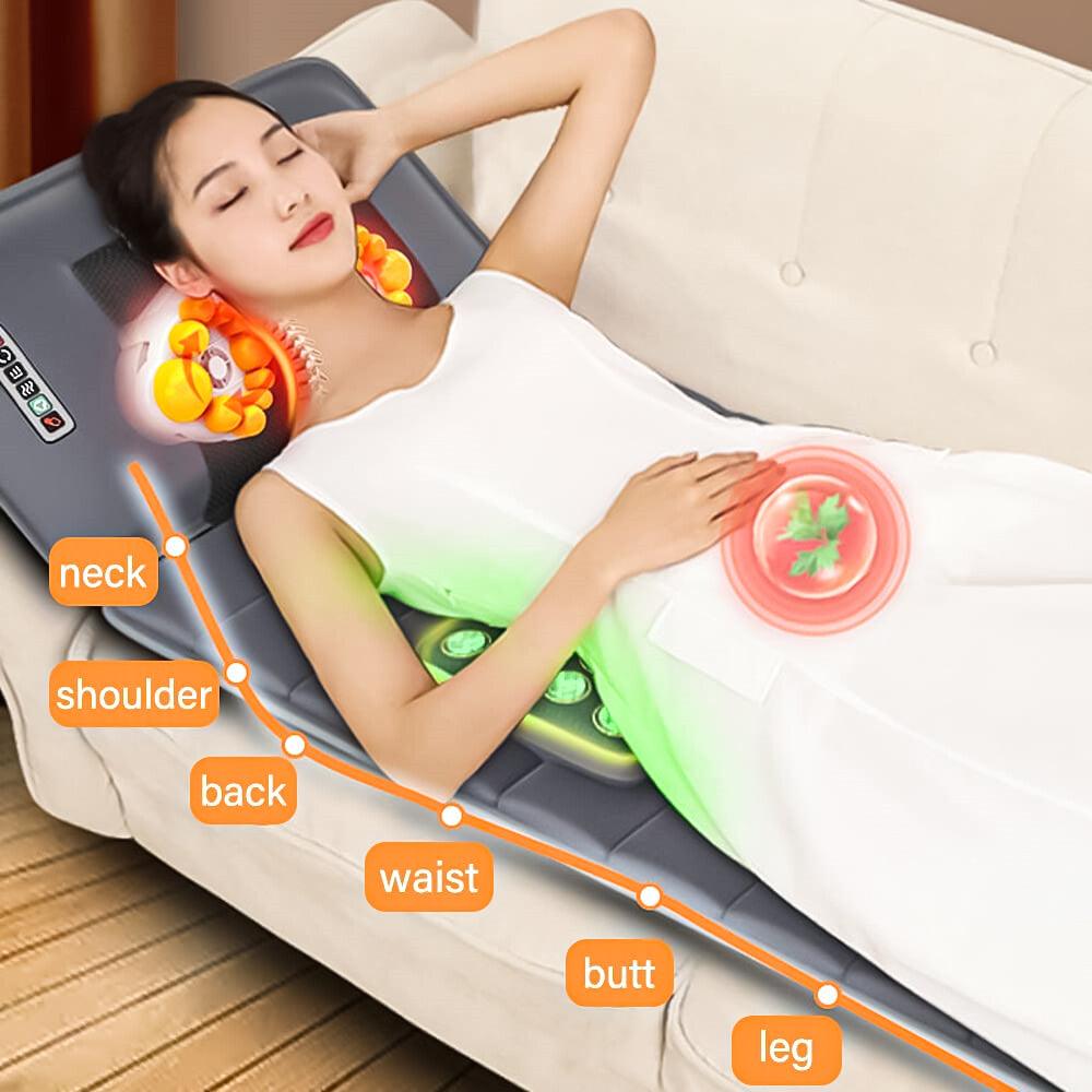 Full Body Massage Mats - 30 Heads Full Body Electric Massage Mattress Mat Heated Massager Cushion Pad Exercise & Fitness Equipment Manuals - Tophatter Daily Deals
