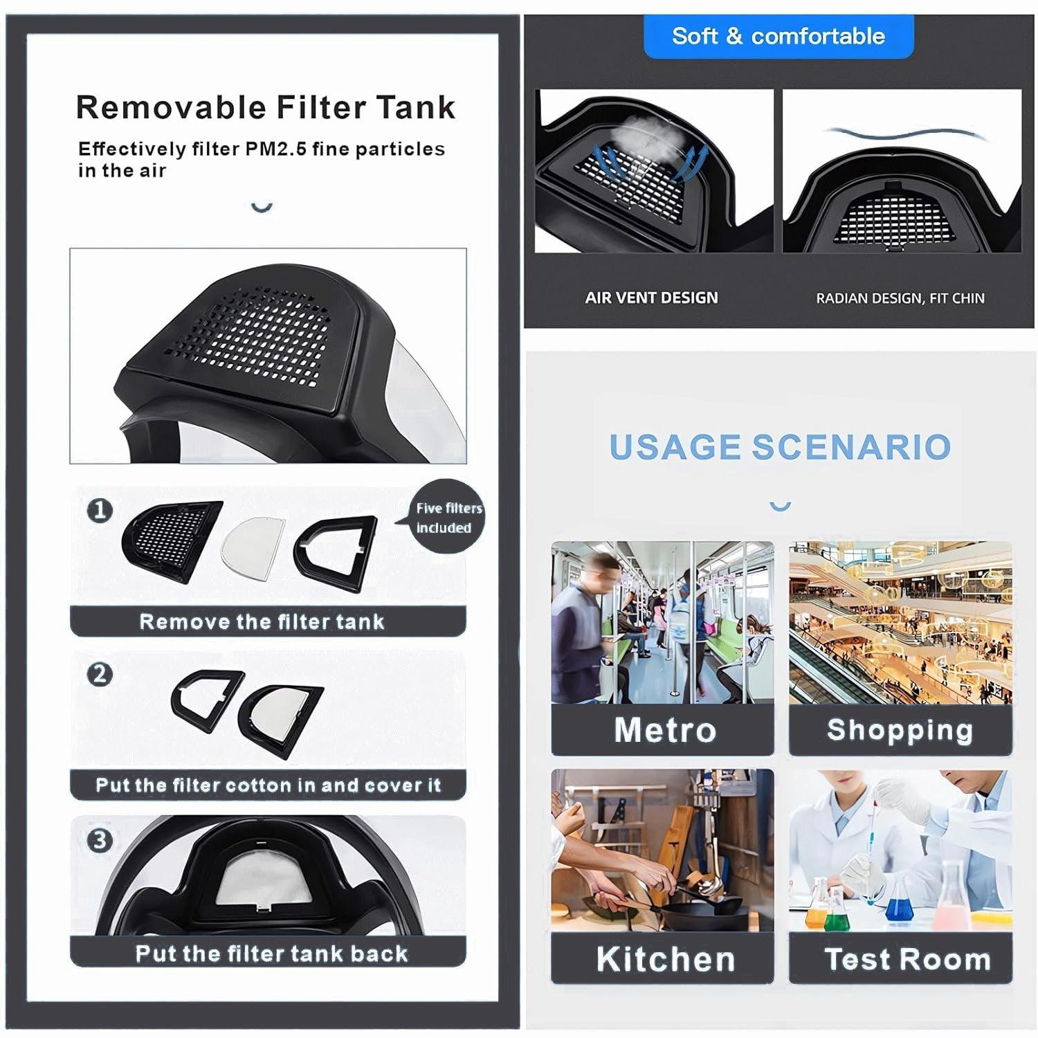 Face Protection Shield - Anti-fog Full Face Shield Protective Head Cover Transparent Safety Mask UK - Tophatter Daily Deals