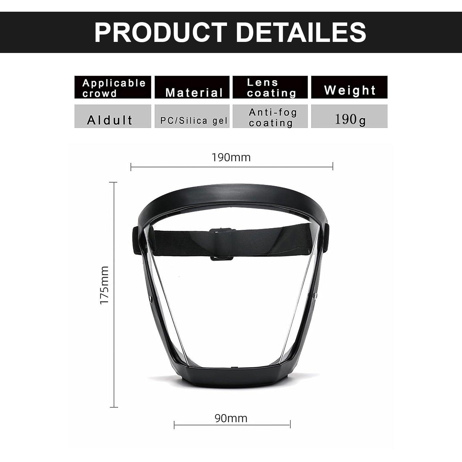 Face Protection Shield - Anti-fog Full Face Shield Protective Head Cover Transparent Safety Mask UK - Tophatter Daily Deals