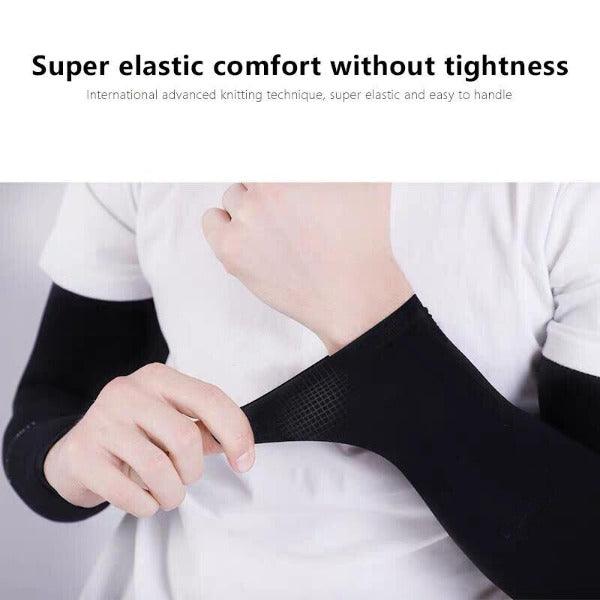 UV Protection Arm Sleeves - Breathable Sun Arm Sleeves, for Summer Sport Running Cycling Climbing Driving Golf Cycling - Tophatter Daily Deals