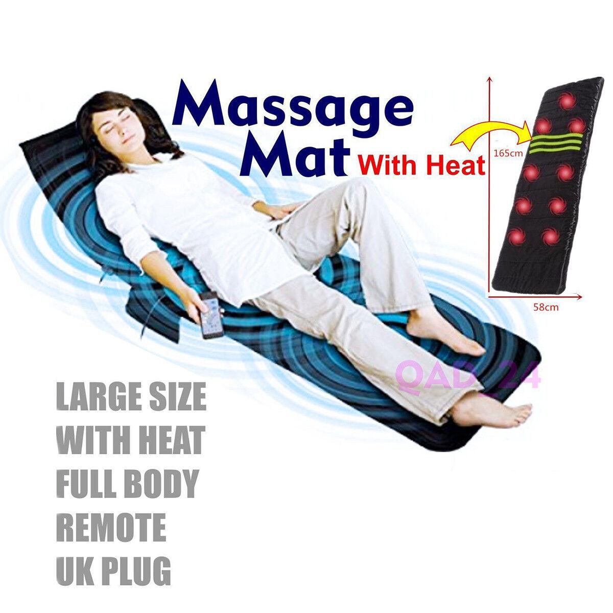 Full Body Massage Mat - Massage Mattress Full Body Heated Massager Mat Remote Control Cushion Foldable Exercise & Fitness Equipment Manuals - Tophatter Daily Deals