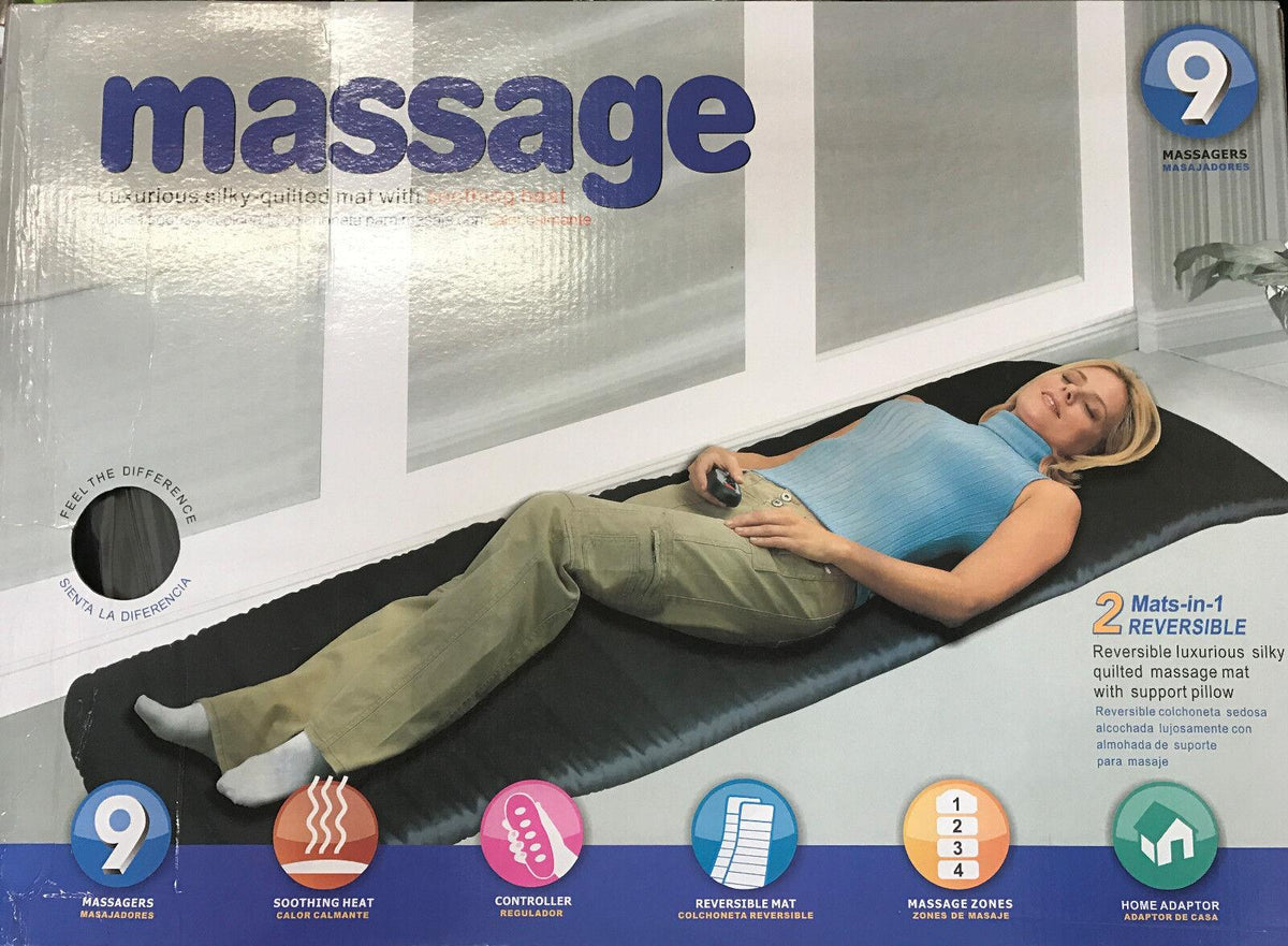 Full Body Massage Mat - Massage Mattress Full Body Heated Massager Mat Remote Control Cushion Foldable Exercise & Fitness Equipment Manuals - Tophatter Daily Deals