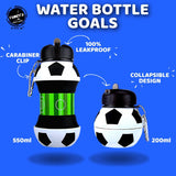 Football Water Bottles - Football Water Bottle for Kids, FunKitZ Football Water Bottle for Kids - Kids Collapsible Water Bottle Soccer - Tophatter Daily Deals