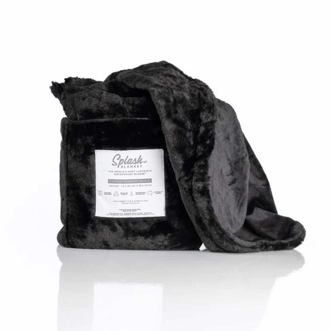 Furlush Large Black Splash Blanket for Cozy Nights and Play > Essentials > Splash Blankets - Tophatter Daily Deals