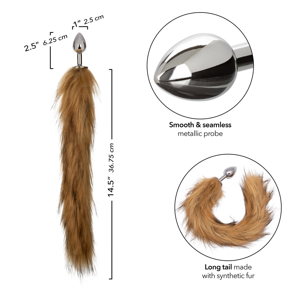 Running Wild Tail (Brown) – Metallic Probe with Long Tail Accessory > Anal Range > Tail Butt Plugs - Tophatter Daily Deals