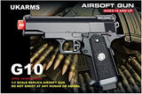 Airsoft Gun Ukarms G10 Black Diecast Spring Pistol - Tophatter Daily Deals