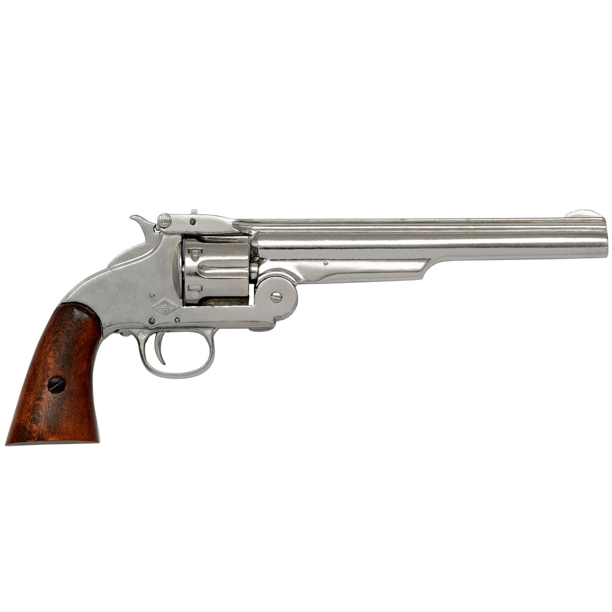 1869 Smith & Wesson Schofield 6 Shot Revolver In Nickel Finish Pistol Replica - Tophatter Daily Deals