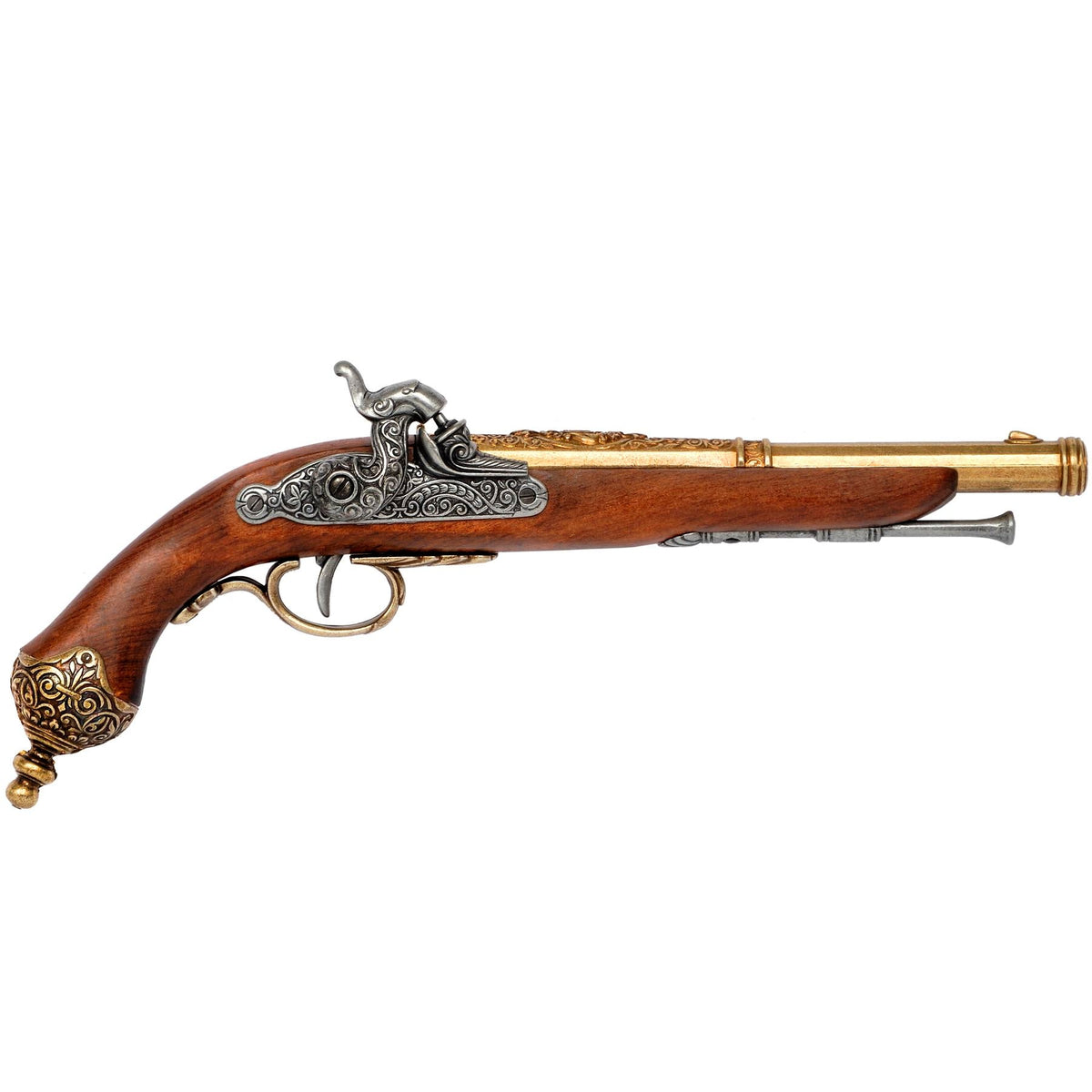 Brescia Percussion Pistol (Brass) - Italy 1825 Replica Firearm - Tophatter Daily Deals