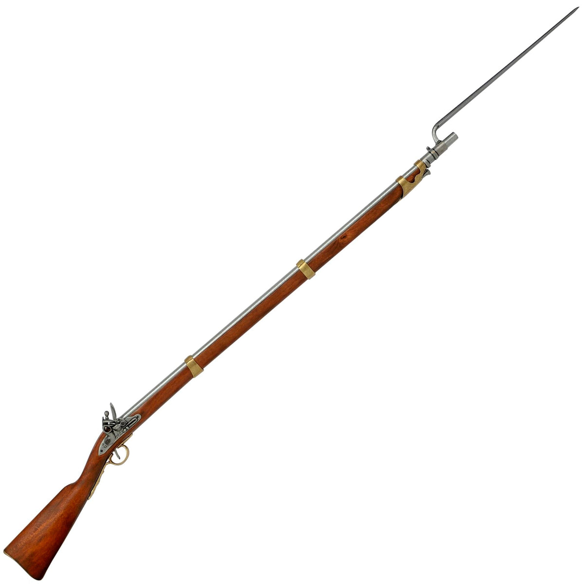 Napoleonic Flintlock Rifle with Bayonet - France 1806 Pistol Replica - Tophatter Daily Deals